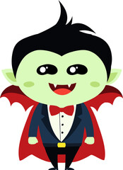 cute dracula cartoon halloween, vampire