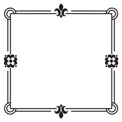 Border frame line deco vector label simple line corner art deco