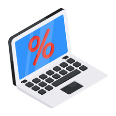 A colored design icon of laptop sale

