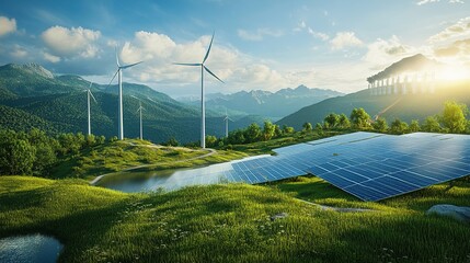 A green data center ensuring disaster recovery through renewable energy.