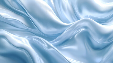 Obraz premium Abstract blue silky fabric background with soft, flowing waves.