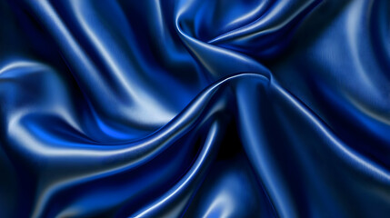 Obraz premium Blue Silk Satin Fabric in Abstract Texture