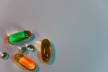 Vitamin pills on white background, health concept 