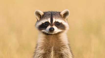 Obraz premium Curious raccoon looking at the camera