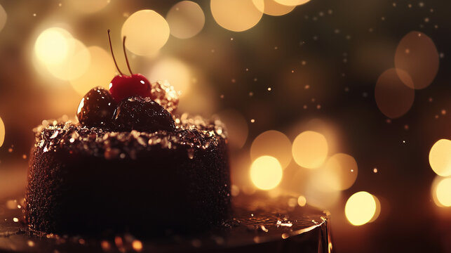 Close up highly detailed christmas pudding photo. cake, celebration, December, presents snow, proffesional. lens flare background. warm. cozy