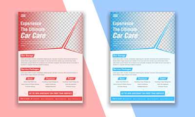 Car wash flyer design professional car service brochure design, car, service, repair, garage, foam, clean, shine, bubbles, automobile, drive, engine, a4 print ready template.