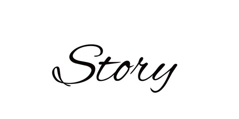 Story word text isolated on white background.
