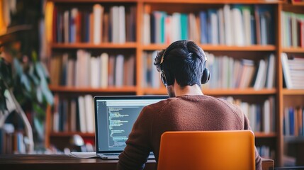 A teacher delivering distance education through an online platform.