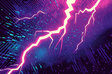 A vibrant graphic depicting lightning in a cosmic, colorful background.