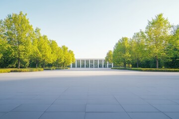 modern architecture in a tranquil park setting
