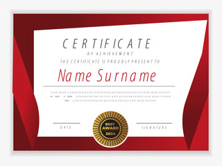 Modern certificate appreciation, certificate achievement template, award, achievement, certificate of recognition, excellence, certificate border, completion template certificate design template
