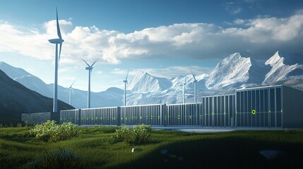 A wind-powered data center showcasing green disaster recovery solutions.