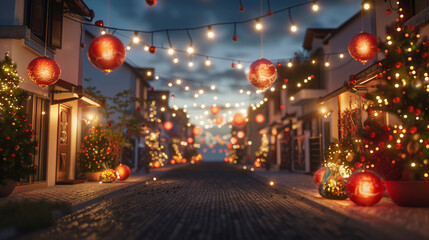 A neighborhood decorated for Eid ul Adha.