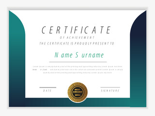Creative certificate appreciation, certificate achievement template, award, achievement, certificate of recognition, excellence, certificate border, completion template certificate design template