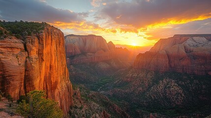 Fototapeta premium Sunset Over the Canyon
