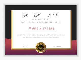 Creative certificate appreciation, certificate achievement template, award, achievement, certificate of recognition, excellence, certificate border, completion template certificate design template