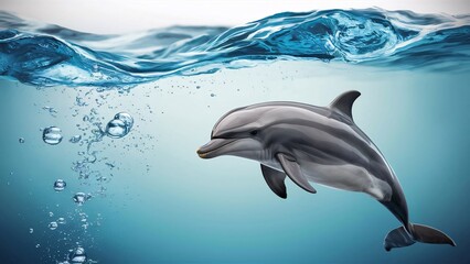 Obraz premium Dolphin Banner Template