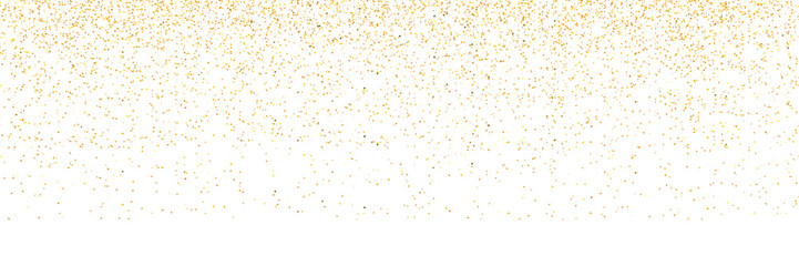 Falling gold glitter isolated on white