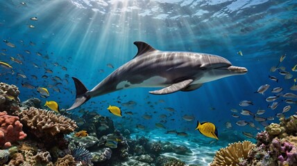 Obraz premium Dolphin Banner Template