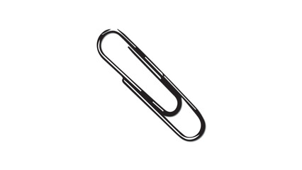 Paperclip icon isolated on white background, office paperclip, school supplies, stationery element for fastening documents, page clamp, office concept, paper holder for fastening