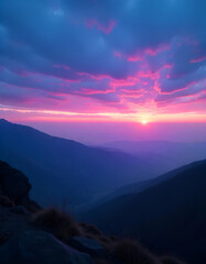 Obraz premium sunset over the mountains