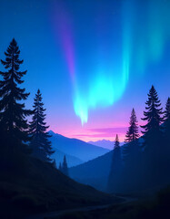 winter landscape with mountains