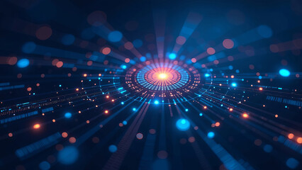 Obraz premium Digital abstract backdrop, network abilities, technological processes, digital storages, science, education.