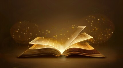 Open Book with Magical Glow