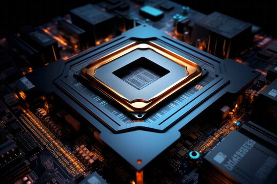 Close up advanced processor core	
