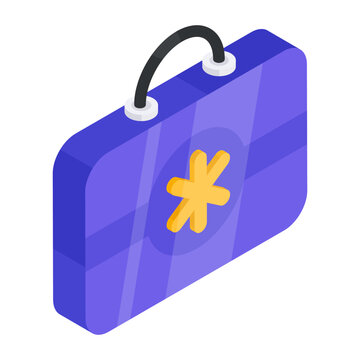 A colored design icon of first aid kit


