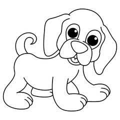 Funny Dog Cartoon Coloring Book