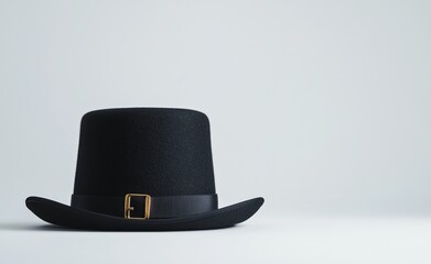 black pilgrim hat on plain background