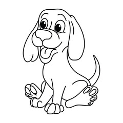 Funny Dog Cartoon Coloring Book