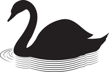 The silhouette of swan vector art