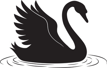The silhouette of swan vector art