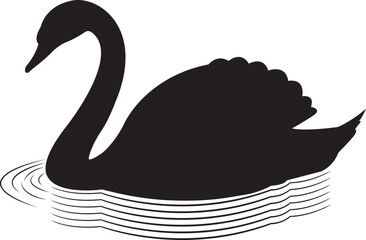 The silhouette of swan vector art