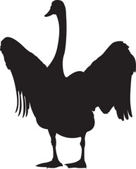 The silhouette of swan vector art