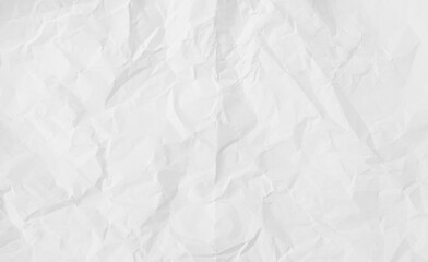 White paper sheet texture background with crumpled wrinkled and rough pattern, empty blank paper page material for any design