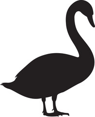The silhouette of swan vector art