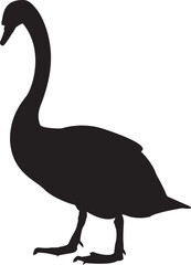 The silhouette of swan vector art