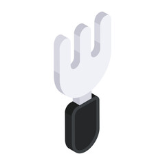 An isometric design icon of fork

