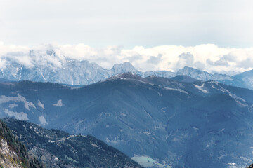 View from the Moserboden Reservoir towards the Alps in Austria
