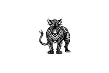 tiger head tattoo of vector design and white background