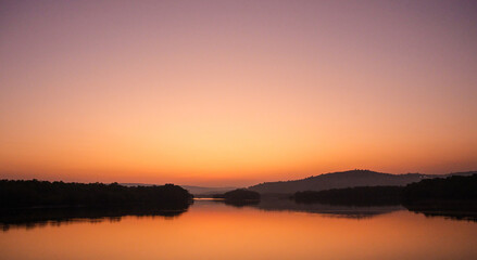 Landscape of the river before dawn