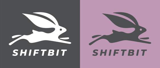 Geometric Logo Inspirations for Sophisticated Visual Branding with a running rabbit