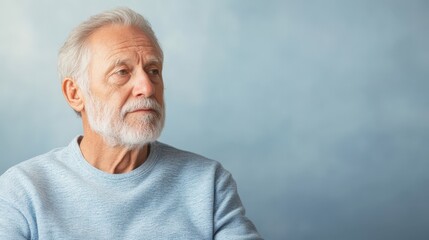 Thoughtful senior man with white beard