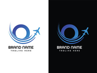 O Letter Leaf aroplane logo Design