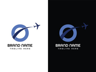 O Letter Leaf aroplane logo Design