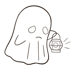 a ghost with a lantern on a transparent background