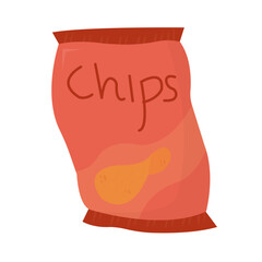vector snack containing potato chips. cute snack packs